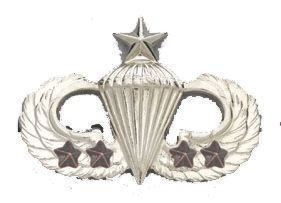 Army Badge: Senior Combat Parachute Fourth Award - No Shine 