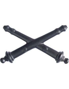 Army Officer Branch Of Service Collar Device: Field Artillery - Black Metal    