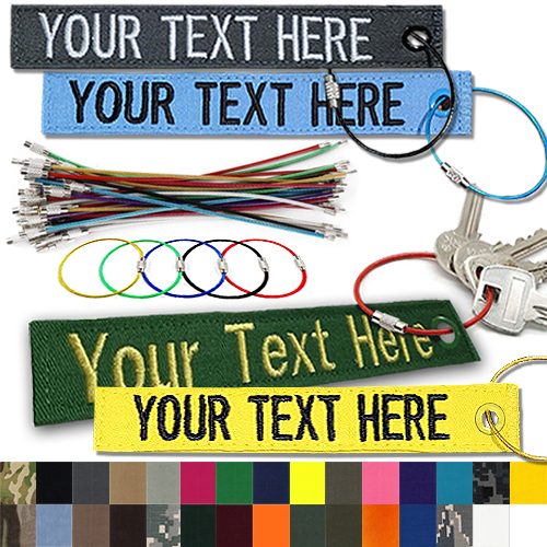 6" Luggage Key Tag with Colored Grommet and Colored Loop Ring